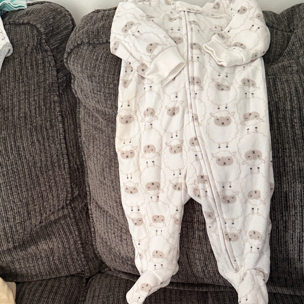 Carter's White Sheep Pattern Footie